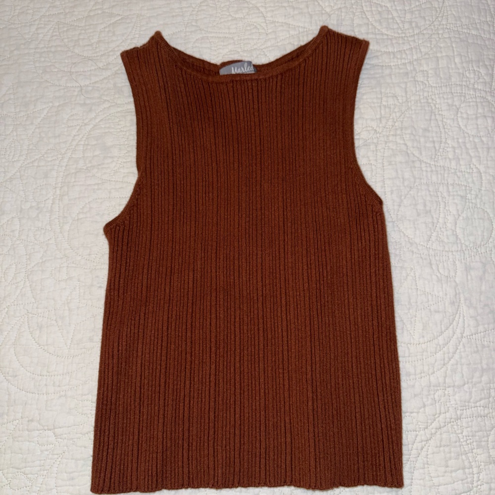 Marled Rust Ribbed Tank Top